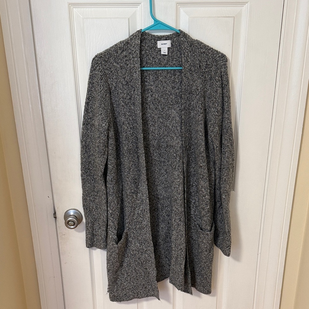 Old Navy Thick Charcoal Open-Front Cardigan